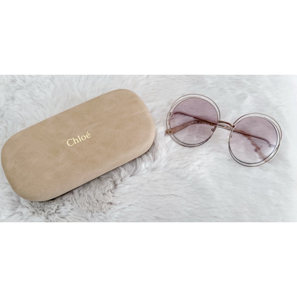 CHLOÉ Carlina Oversize Round Metal Sunglasses - Picture 4 of 8